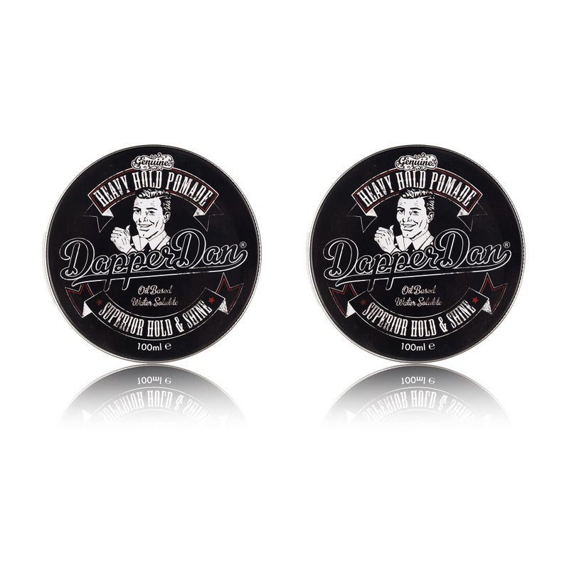 Dapper Dan Heavy Hold Pomade for Men, Strong Hold and High Shine Mens Hair Styling Product, Oil Based, Water Soluble, Liquorice and Vanilla Scent, 2 x 3.38 fl oz - Image 1